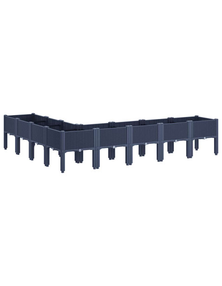 Fioriera da Giardino con Gambe Grigia 200x160x42 cm in PP