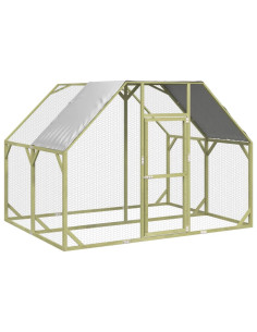 Pollaio 268x200x190 cm Legno Massello di Pino Impregnato