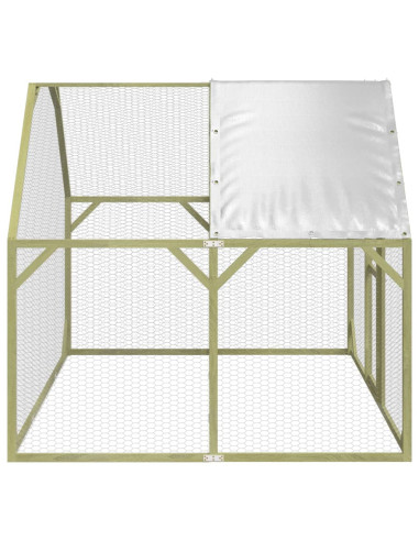 Pollaio 268x200x190 cm Legno Massello di Pino Impregnato