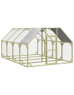 Pollaio 268x400x190 cm Legno Massello di Pino Impregnato