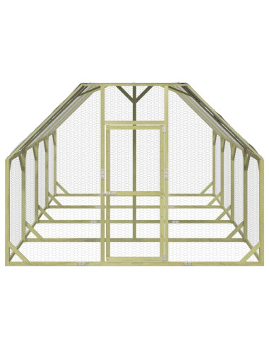 Pollaio 268x400x190 cm Legno Massello di Pino Impregnato