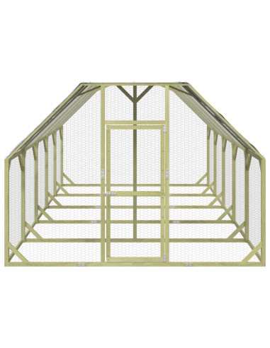 Pollaio 268x500x190 cm Legno Massello di Pino Impregnato