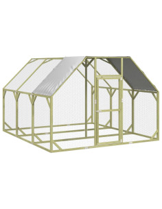 Pollaio 268x300x190 cm Legno Massello di Pino Impregnato