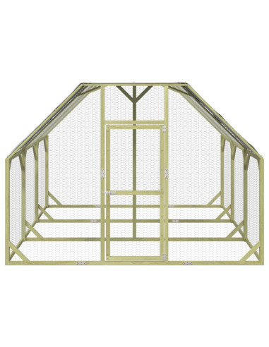 Pollaio 268x300x190 cm Legno Massello di Pino Impregnato