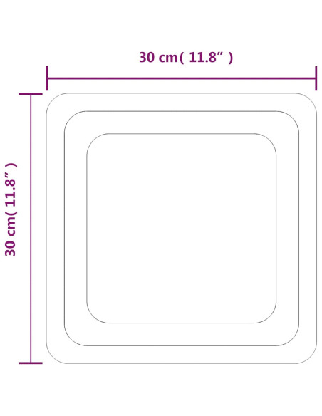 Specchio da Bagno con Luci LED 30x30 cm