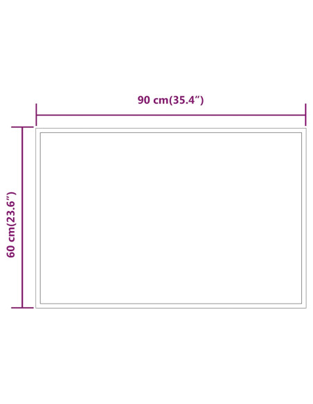Specchio da Bagno con Luci LED 90x60 cm
