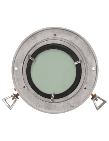 Specchio da Parete Design Oblò Ø23 cm in Alluminio e Vetro