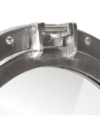 Specchio da Parete Design Oblò Ø23 cm in Alluminio e Vetro