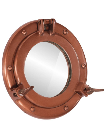 Specchio da Parete Design Oblò Ø23 cm in Alluminio e Vetro