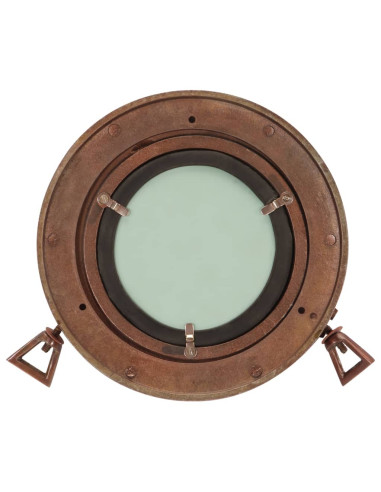 Specchio da Parete Design Oblò Ø23 cm in Alluminio e Vetro