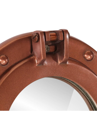 Specchio da Parete Design Oblò Ø23 cm in Alluminio e Vetro