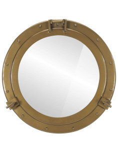 Specchio da Parete Design Oblò Ø50 cm in Alluminio e Vetro 2