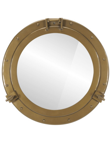 Specchio da Parete Design Oblò Ø50 cm in Alluminio e Vetro