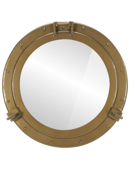 Specchio da Parete Design Oblò Ø50 cm in Alluminio e Vetro