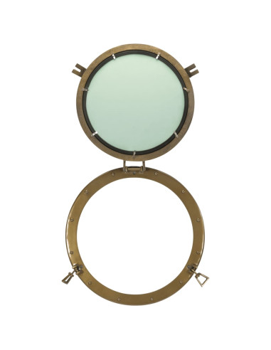 Specchio da Parete Design Oblò Ø50 cm in Alluminio e Vetro