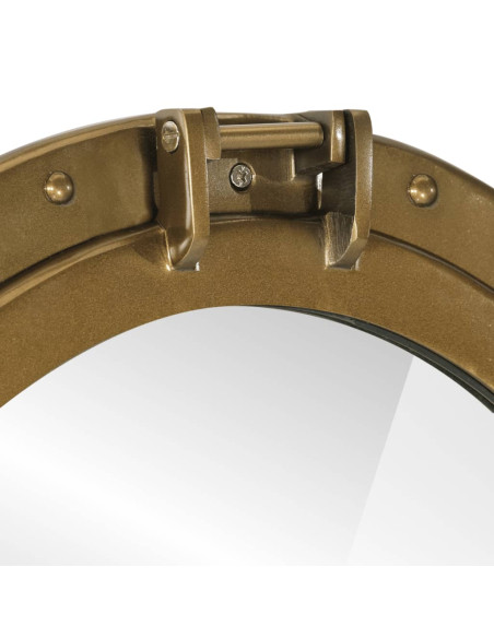 Specchio da Parete Design Oblò Ø50 cm in Alluminio e Vetro