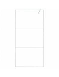 Parete Doccia Walk in Argento 100x195 cm Vetro Trasparente ESG 2