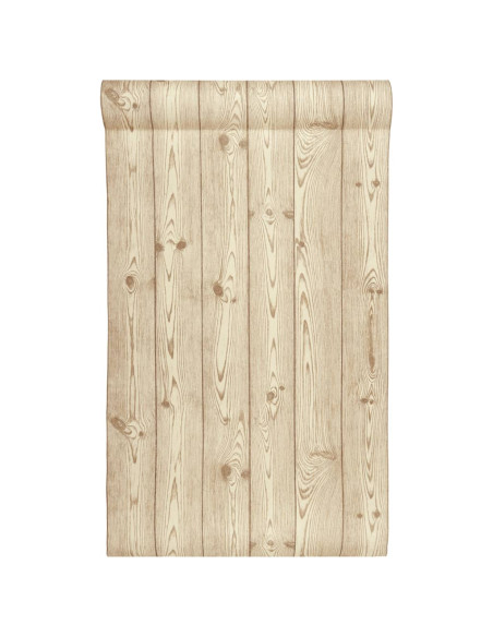 Carta da Parati 3D Venature Legno Marrone