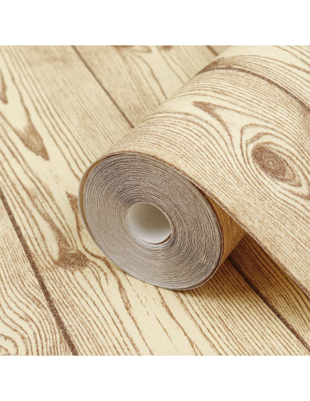 Carta da Parati 3D Venature Legno Marrone