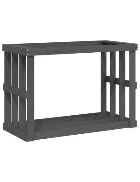Portaceppi da Esterno grigio 108x52x74 cm Legno Massello Pino