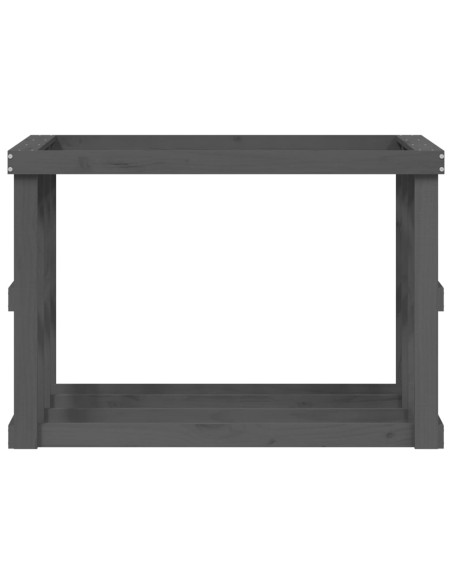Portaceppi da Esterno grigio 108x52x74 cm Legno Massello Pino