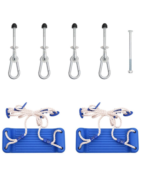 Seggiolini per Altalena con Corde 2 pz Blu 37x15 cm Polietilene