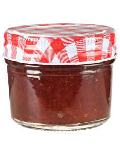 Vasi Marmellata in Vetro Coperchio Bianco e Rosso 48 pz 110 ml 2