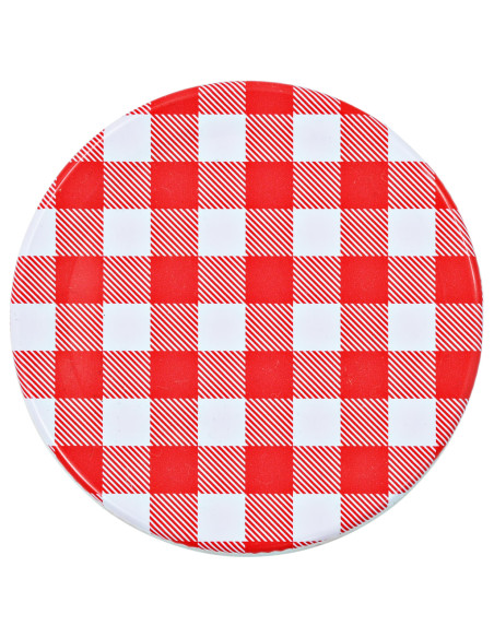 Vasi Marmellata in Vetro Coperchio Bianco e Rosso 48 pz 110 ml