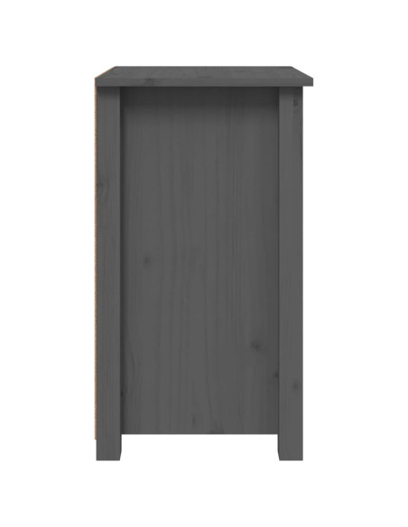 Comodino Grigia 40x35x61,5 cm in Legno Massello di Pino
