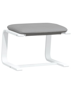 Poggiapiedi Grigio Chiaro 51x41x40 cm in Tessuto
