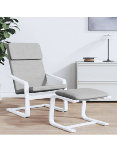 Poggiapiedi Grigio Chiaro 51x41x40 cm in Tessuto 2