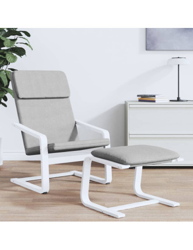 Poggiapiedi Grigio Chiaro 51x41x40 cm in Tessuto