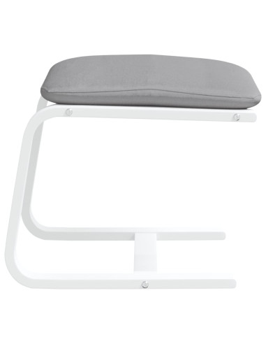 Poggiapiedi Grigio Chiaro 51x41x40 cm in Tessuto