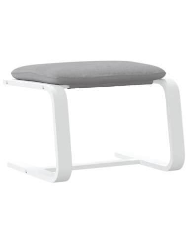 Poggiapiedi Grigio Chiaro 51x41x40 cm in Tessuto
