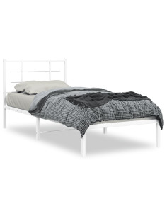 Giroletto con Testiera Metallo Bianco 90x190 cm