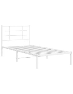 Giroletto con Testiera Metallo Bianco 90x190 cm 2