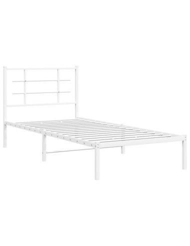 Giroletto con Testiera Metallo Bianco 90x190 cm