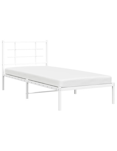 Giroletto con Testiera Metallo Bianco 90x190 cm