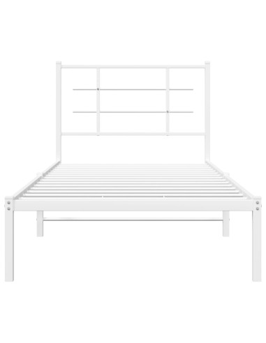 Giroletto con Testiera Metallo Bianco 90x190 cm