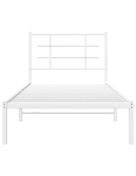 Giroletto con Testiera Metallo Bianco 90x190 cm