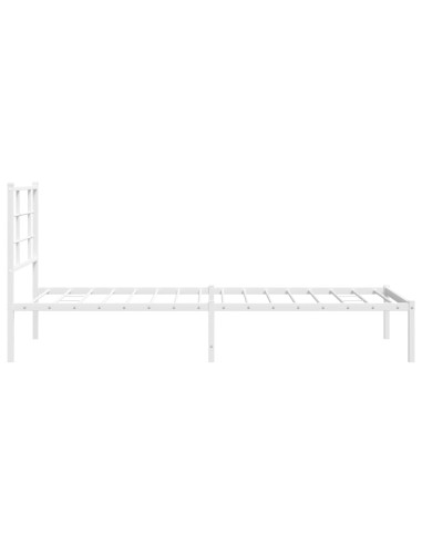 Giroletto con Testiera Metallo Bianco 90x190 cm