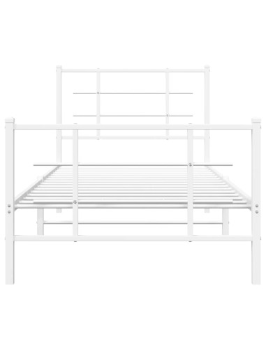 Giroletto con Testiera e Pediera Metallo Bianco 90x200 cm