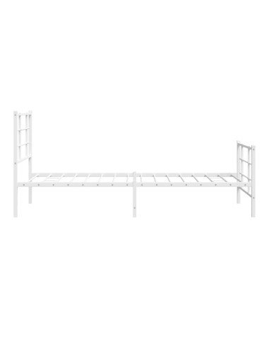 Giroletto con Testiera e Pediera Metallo Bianco 90x200 cm