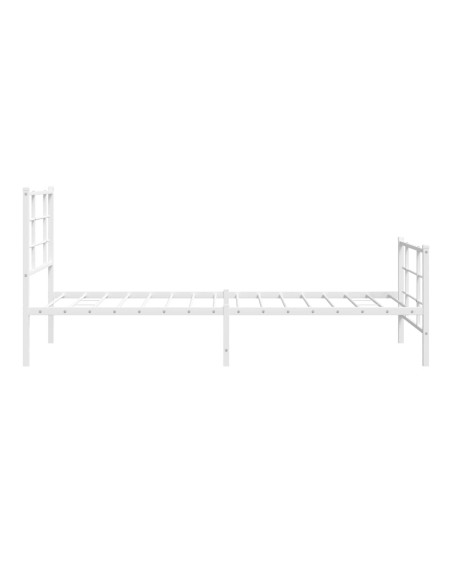 Giroletto con Testiera e Pediera Metallo Bianco 90x200 cm