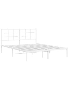 Giroletto con Testiera Metallo Bianco 160x200 cm 2