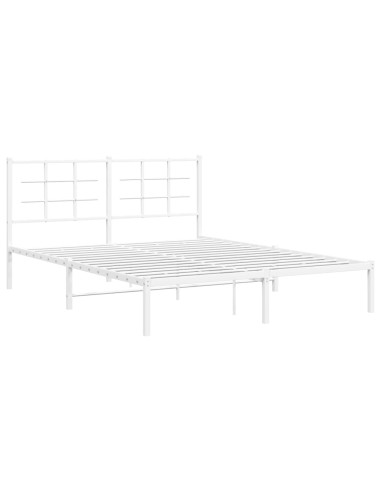 Giroletto con Testiera Metallo Bianco 160x200 cm