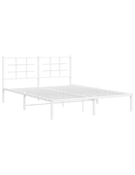 Giroletto con Testiera Metallo Bianco 160x200 cm