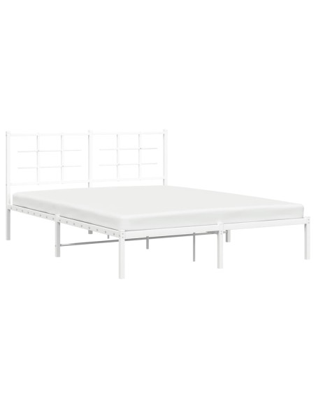 Giroletto con Testiera Metallo Bianco 160x200 cm