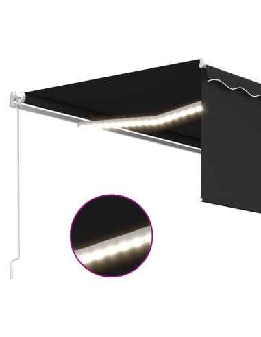 Tenda da Sole Retrattile Manuale con LED 4,5x3 m Antracite