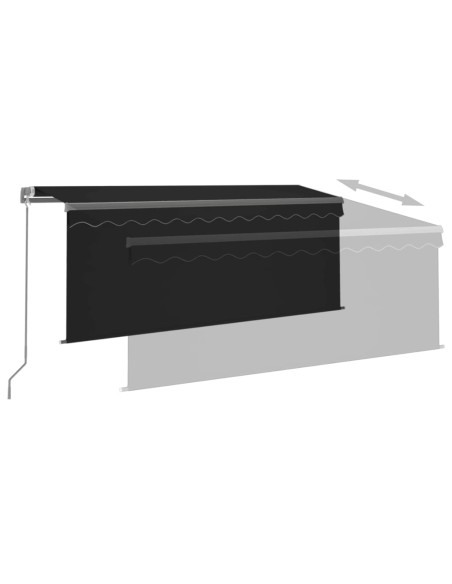 Tenda Sole Retrattile Manuale con Parasole 3,5x2,5 m Antracite